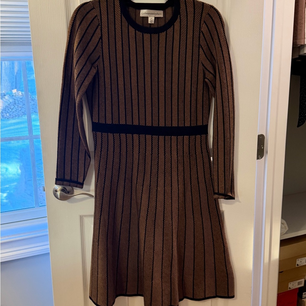 Black and Brown Knit Dress